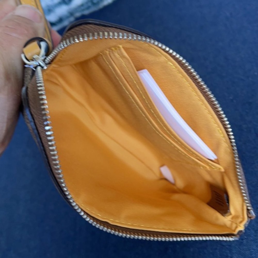 COACH Signature PVC Leather Corner Zip Wristlet - Picture 14 of 16
